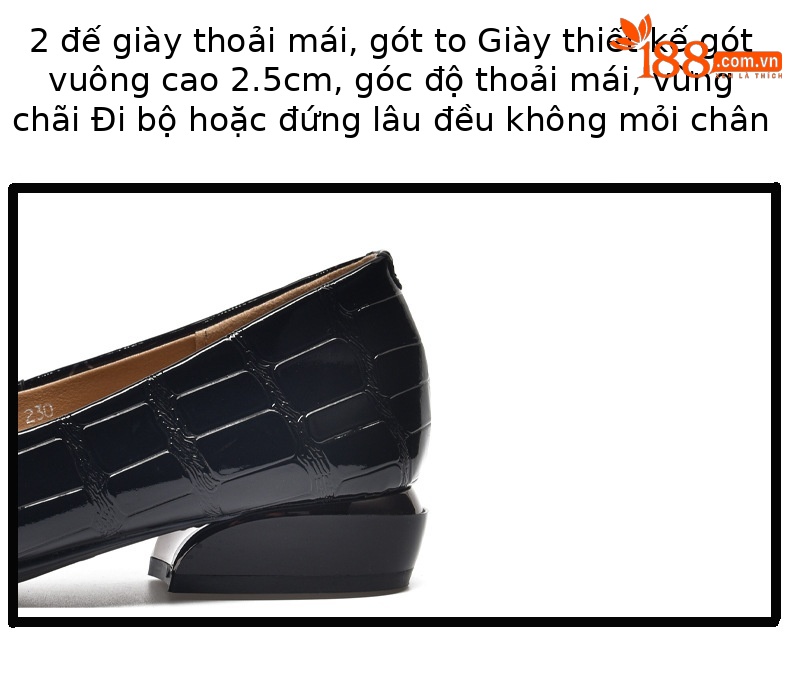 Giày lười nữ mũi tròn da mềm đế bệt miệng nông — màu đen chi tiết 11