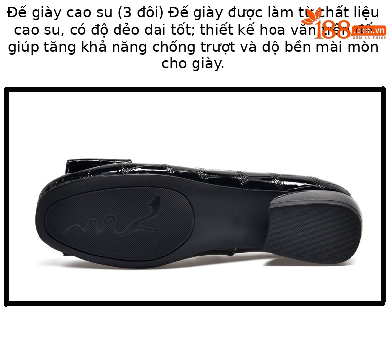Giày lười nữ mũi tròn da mềm đế bệt miệng nông — màu đen chi tiết 12