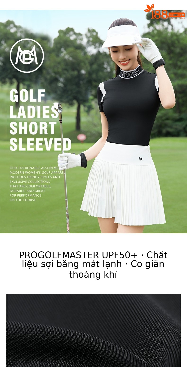 Váy tennis nữ xếp ly phối áo thun thể thao — YF791-Sakura Phấn hoa Top [Lụa lạnh], YF791-Áo đen [lụa lạnh], QZ103-Váy xếp ly màu trắng, QZ103-Váy xếp ly màu xanh nhạt chi tiết 2