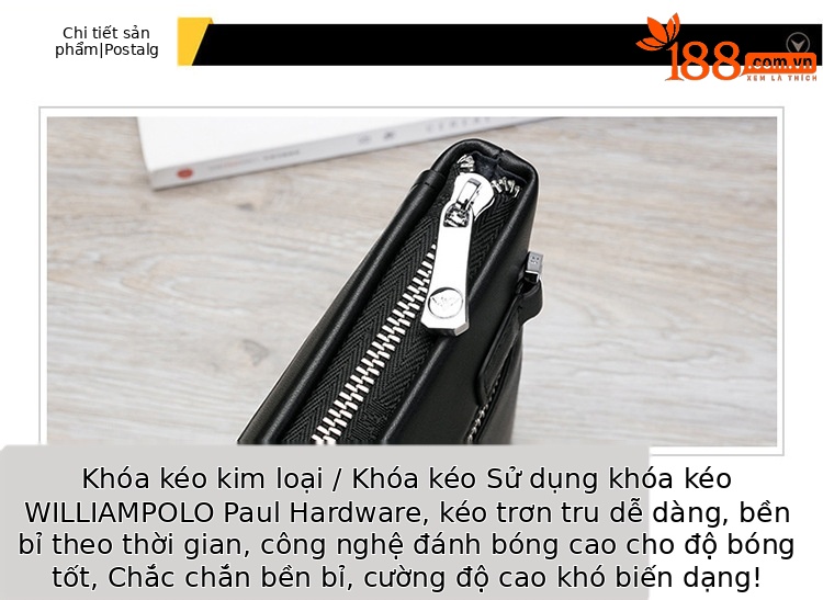 Túi phong bì nam da thật Emperor Paul kiểu mới, túi xách tay công sở dung tích lớn chi tiết 11