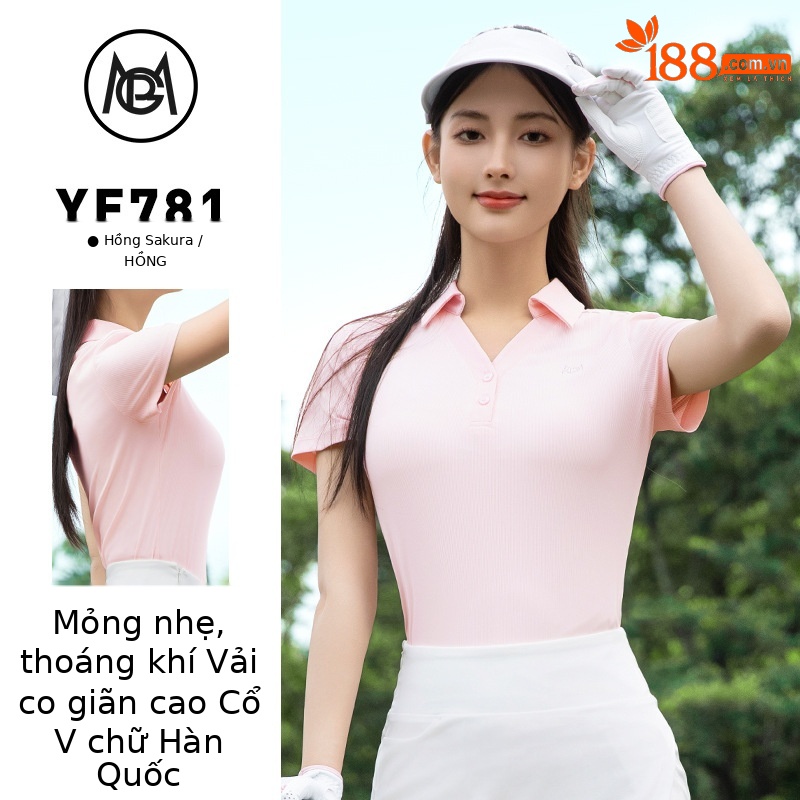 YF781-Sakura Pink Tops [Hàn Quốc cổ chữ V/đàn hồi cao và mềm mại/mỏng và thoáng khí]