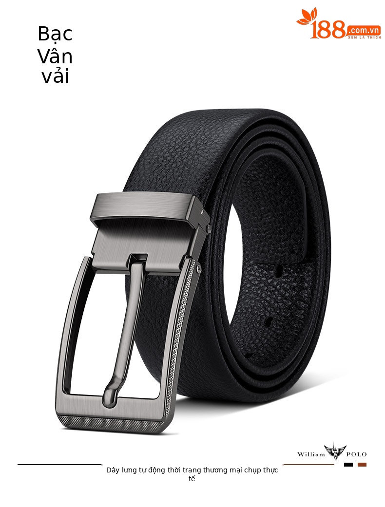 Thắt lưng nam da thật khóa kim hoàng đế Paul mới cao cấp phong cách thời trang dễ phối — 120cm, 130cm, 110cm, 125cm chi tiết 12