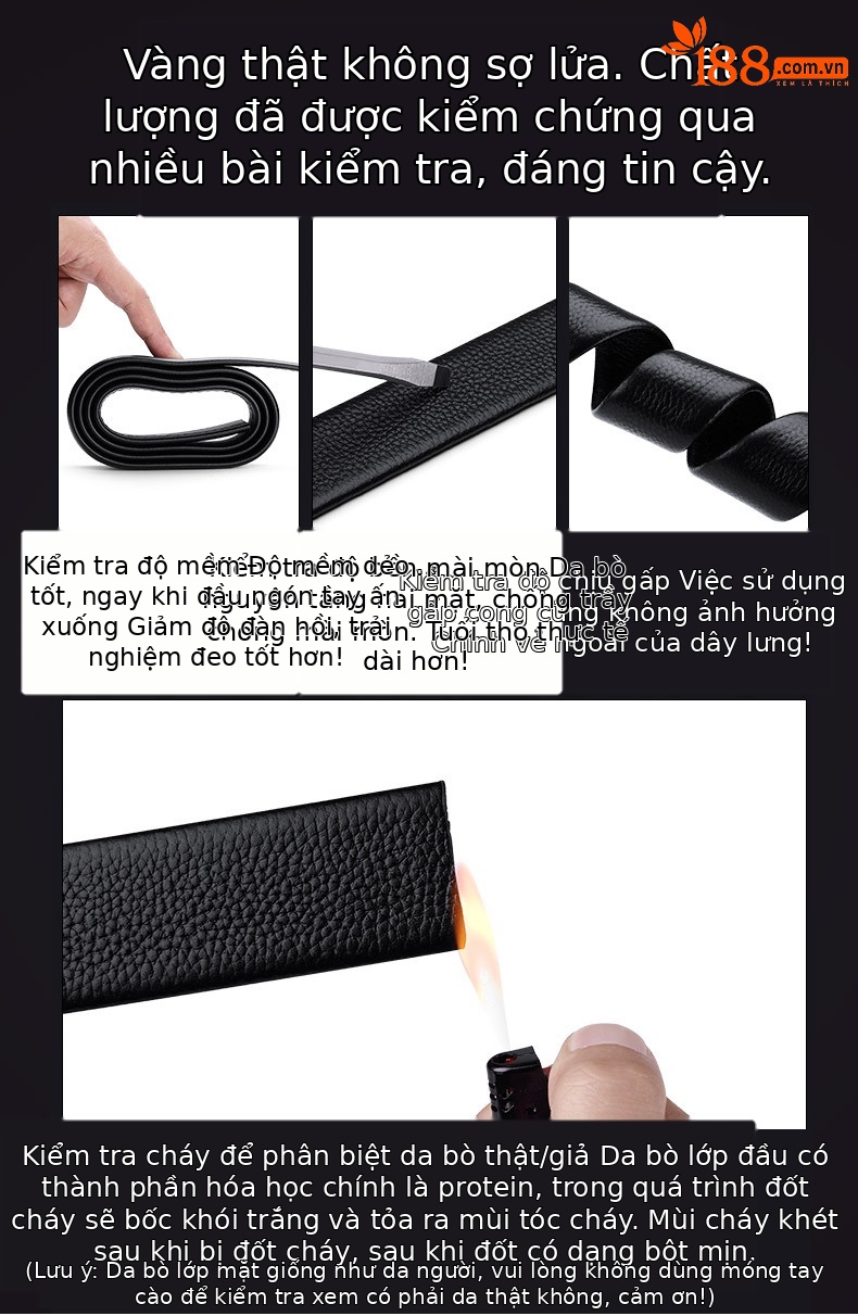 Thắt lưng nam da thật khóa kim hoàng đế Paul mới cao cấp phong cách thời trang dễ phối — 120cm, 130cm, 110cm, 125cm chi tiết 9