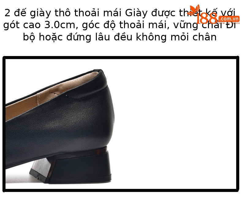 Giày lười nữ da thật đế thấp mũi nhọn miệng nông — màu đen chi tiết 11