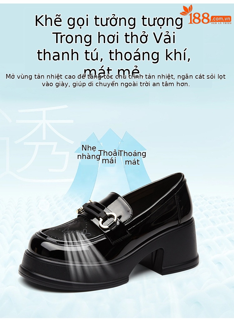Giày lười nữ mặt lưới đế dày phong cách loafer mùa hè 2025 — 4624101179 màu đen, 4624101179 màu be, 4624101157 Màu đen, 4623101149 Màu đen chi tiết 1