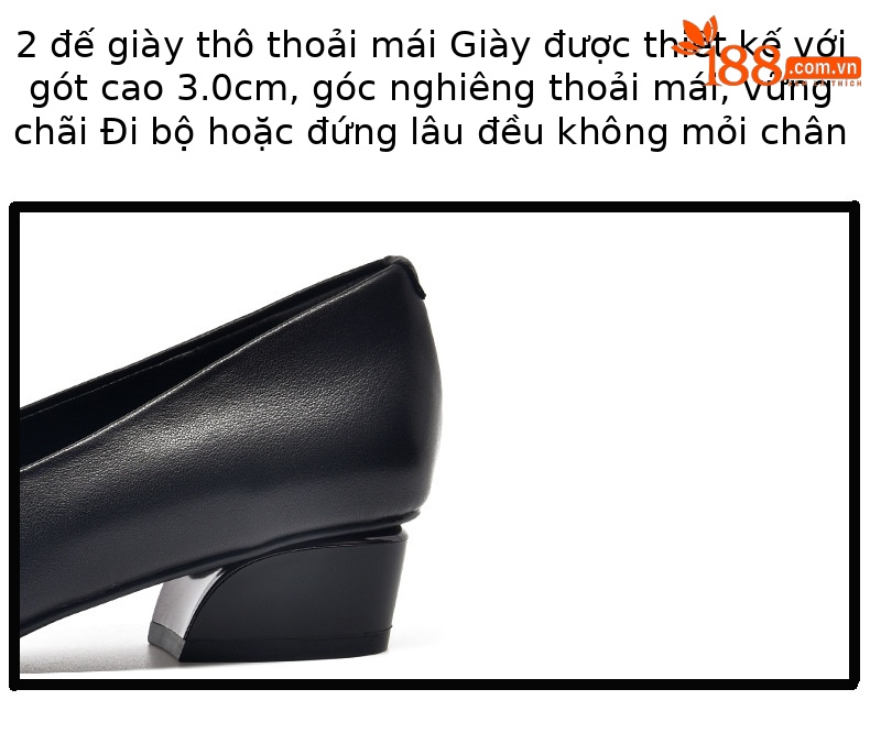 Giày lười da nữ mũi nhọn đế mềm gót thấp — Màu đen chi tiết 11