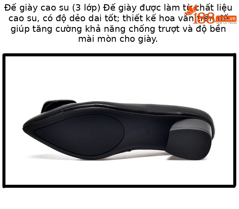 Giày lười da nữ mũi nhọn đế mềm gót thấp — Màu đen chi tiết 12