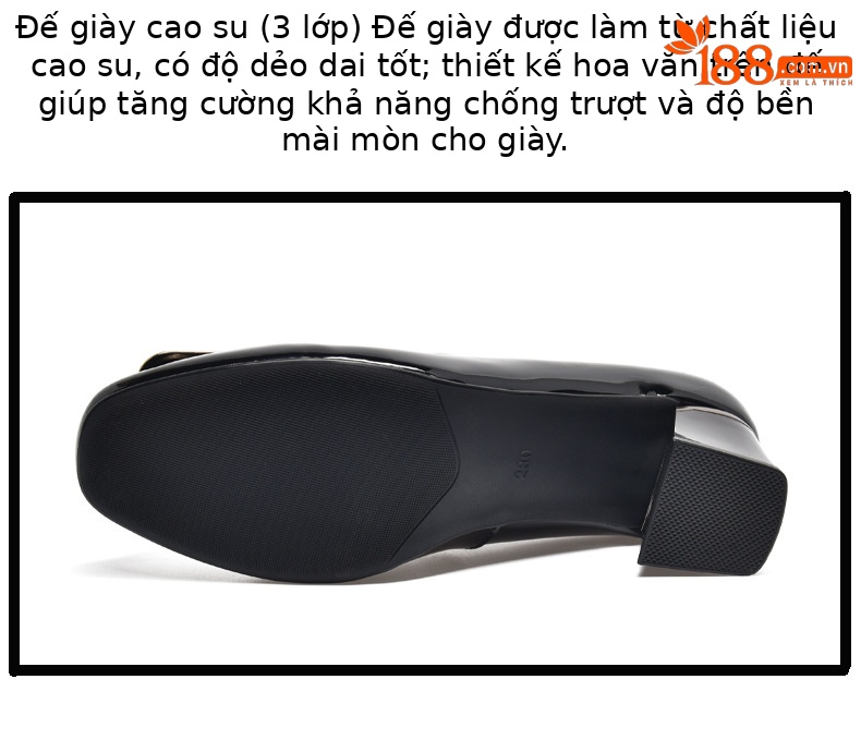 Giày cao gót nữ mũi nhọn gót vuông da bóng kiểu xuân hè — Màu đen chi tiết 12