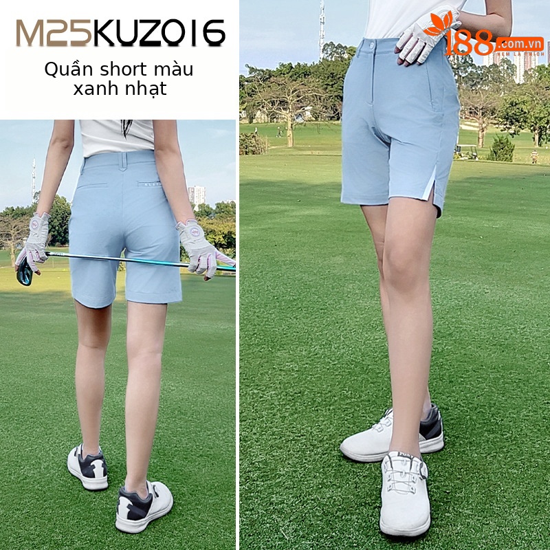 Quần short golf nữ ống rộng thiết kế nâng hông — M25KUZ016 quần short màu xanh nhạt [quần ống rộng nhỏ/nâng hông và hông/trông cao và gầy], M25KUZ016 quần short đen [quần ống rộng nhỏ/nâng hông và hông/trông cao và gầy], M25KUZ016 quần short trắng [quần ống rộng nhỏ/nâng hông và hông/trông cao và gầy]
