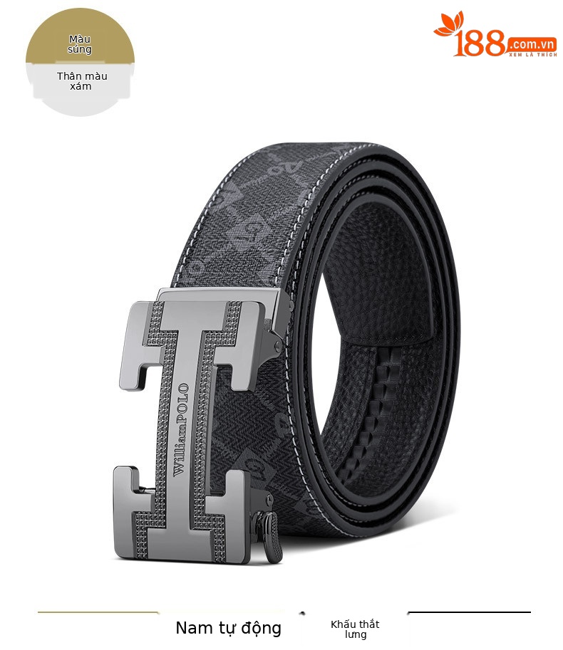 Thắt lưng da nam khóa tự động chữ I cao cấp — 120cm, 130cm, 110cm, 125cm chi tiết 8