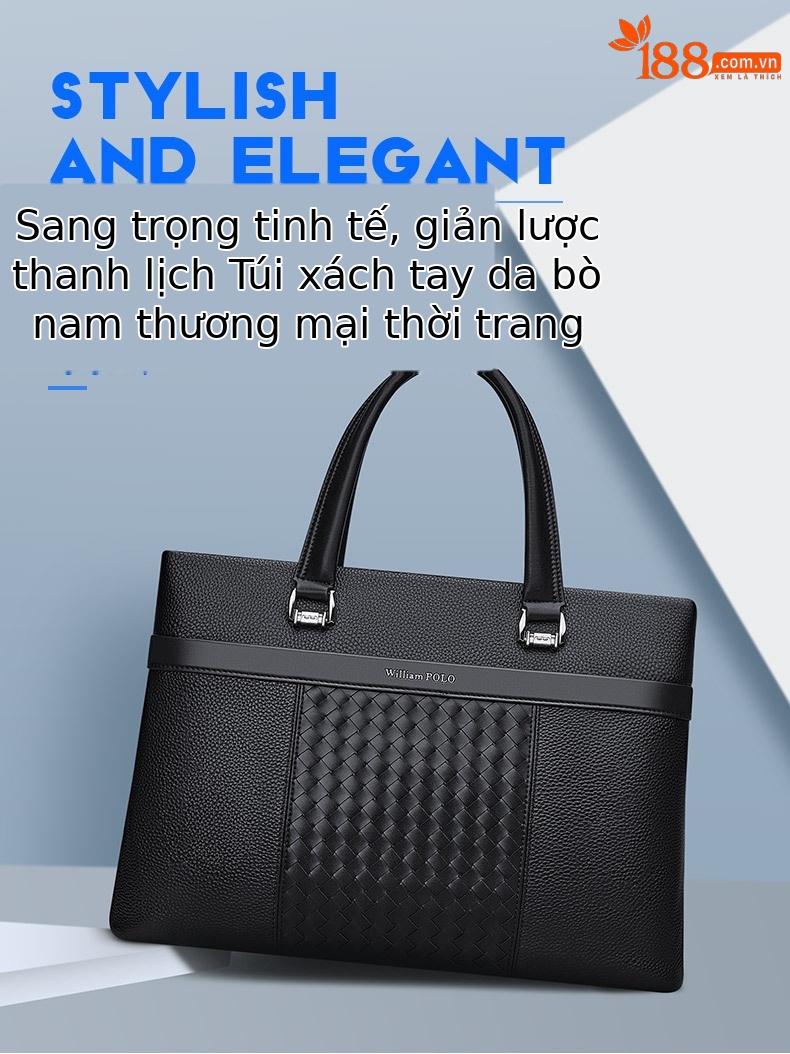 Túi xách tay nam da thật Emperor Paul mẫu mới 2025, đi làm, đựng laptop chi tiết 2