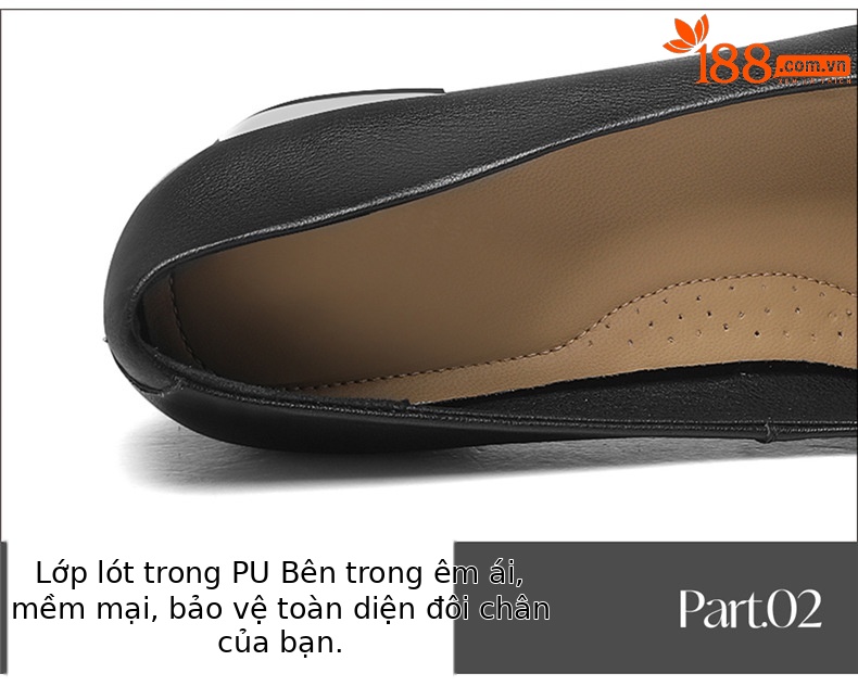 Giày lười nữ da bò thật đế bệt mũi tròn form rộng thoải mái — 7093 màu be, 7093 Màu đen chi tiết 16