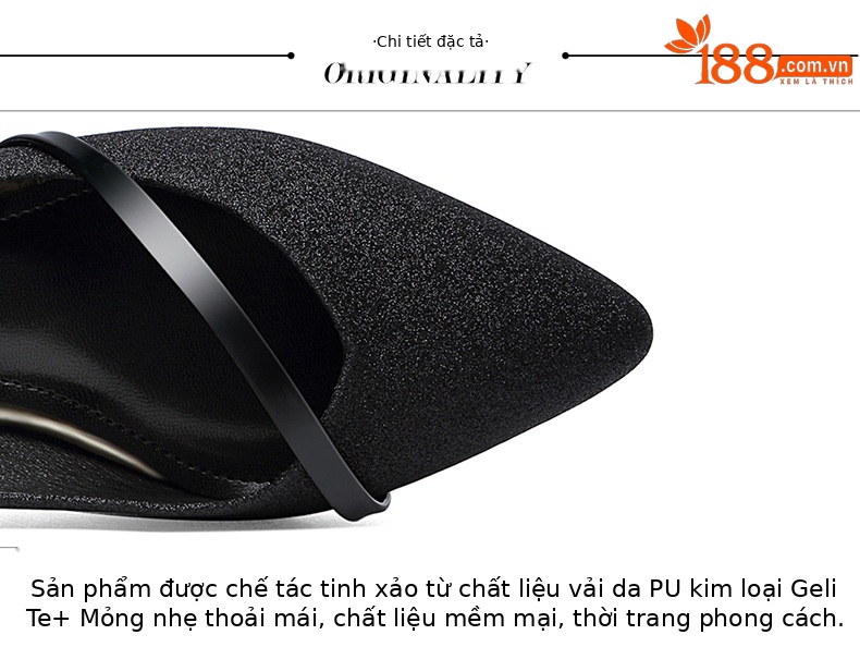 Giày nữ mũi nhọn miệng nông da thật gót vừa 4 cm mùa xuân hè 2025 — GQ 73341 màu bạc gót vừa 4cm, GQ 1672 vàng gót giữa 4cm, GQ 9235 vàng gót giữa 4cm, GQ 9235 đen gót vừa 4cm chi tiết 20