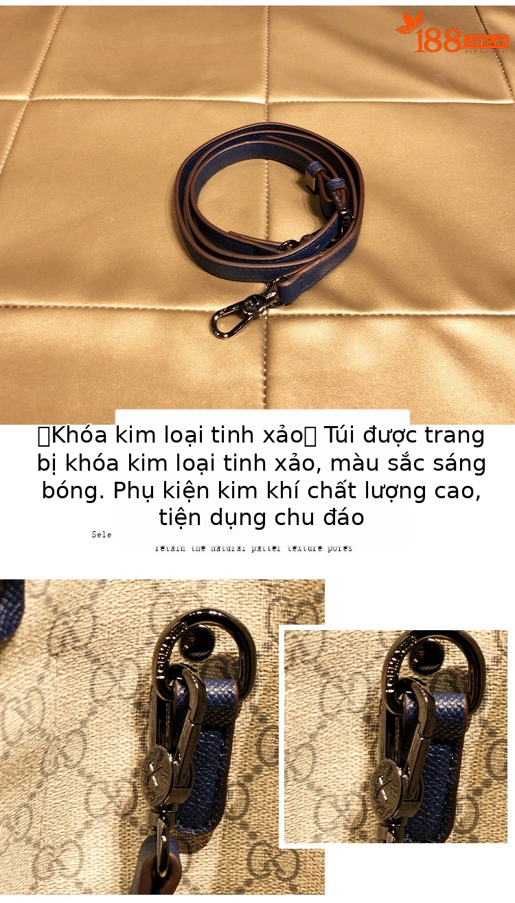 Túi tote da thật nữ xách tay đeo chéo sức chứa lớn thu đông — Màu xanh lam chi tiết 4