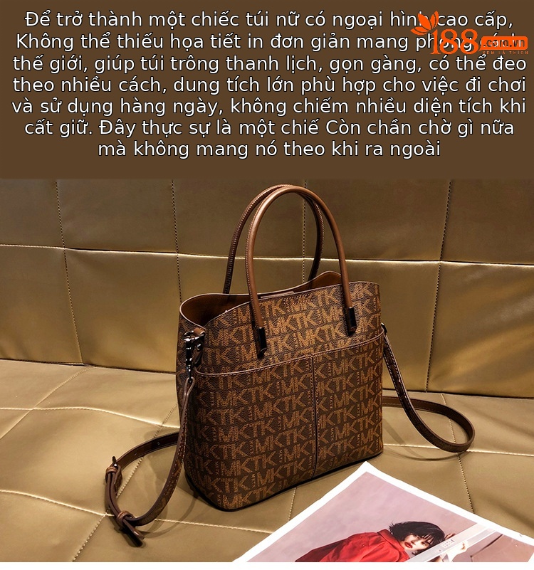 Túi bucket nữ da thật đeo chéo dung tích lớn phong cách thời trang — MKTK cà phê/cà phê,, Cà phê/cà phê, Màu kaki phượng hoàng chi tiết 2