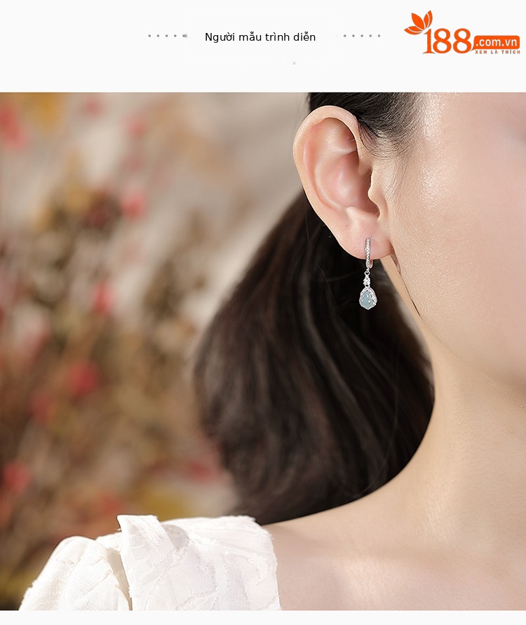 Bông tai bầu Fulu bạc S925 phong cách Trung Quốc — Một cặp chi tiết 7