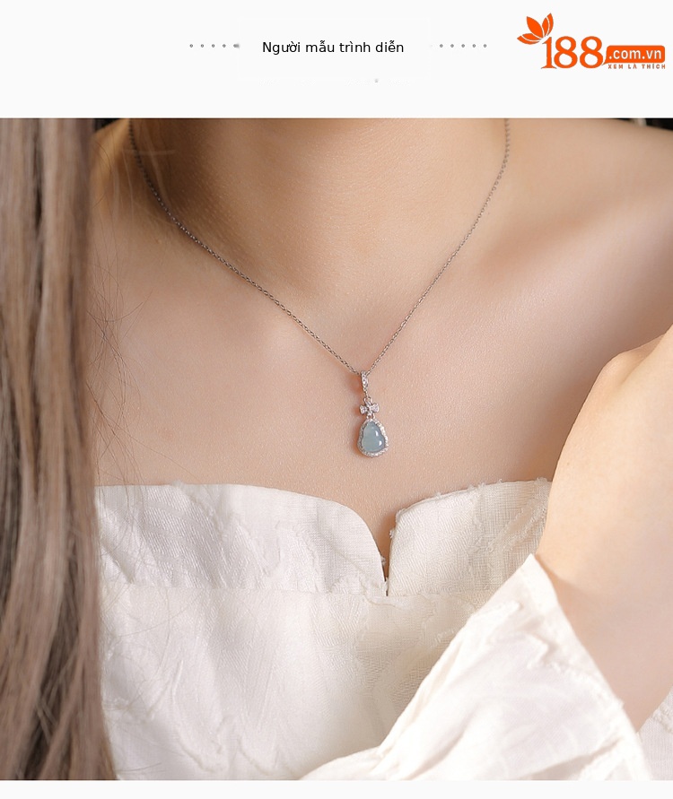 Mặt dây chuyền bạc S925 hình nai ngọc bích phong cách trẻ trung — Mặt dây chuyền đơn (không có dây chuyền) chi tiết 4