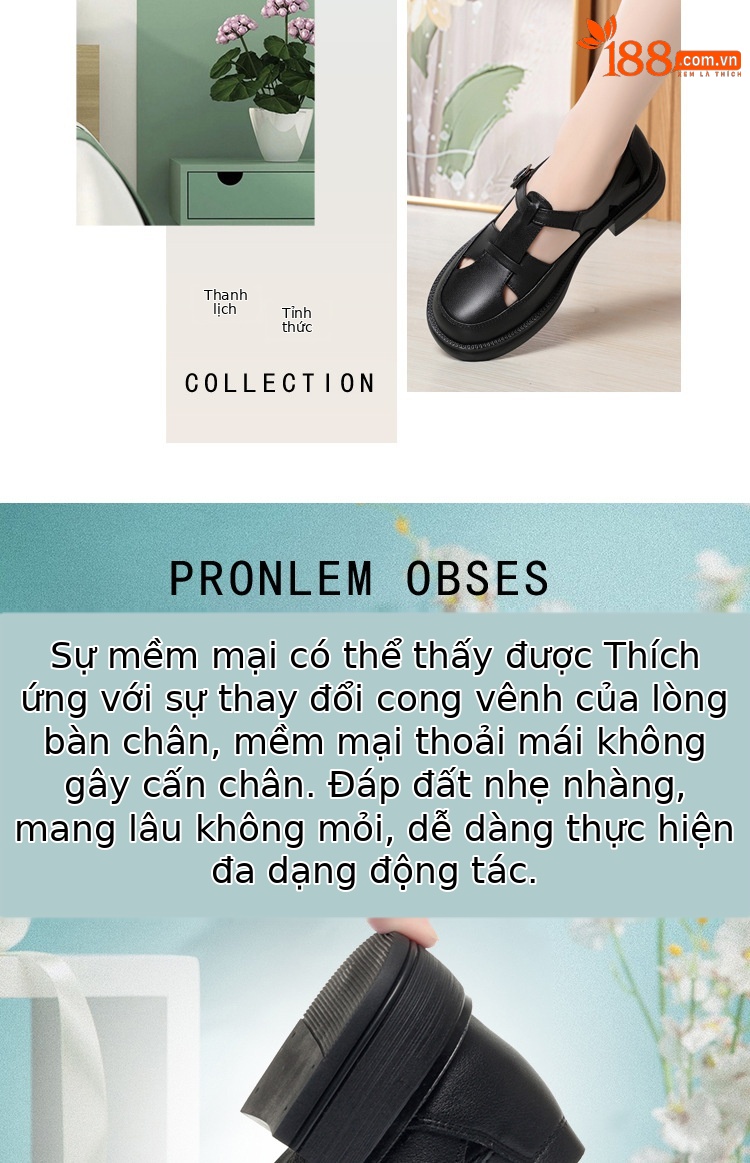 Giày lười nữ da thật đế mềm, phong cách công sở thường ngày — Màu be chi tiết 3