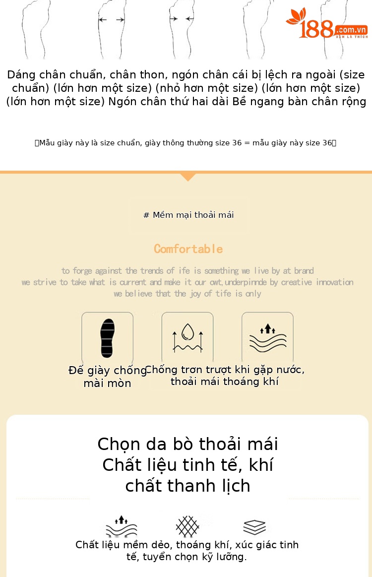 Giày lười nữ da thật đế mềm, phong cách công sở thường ngày — Màu be chi tiết 5