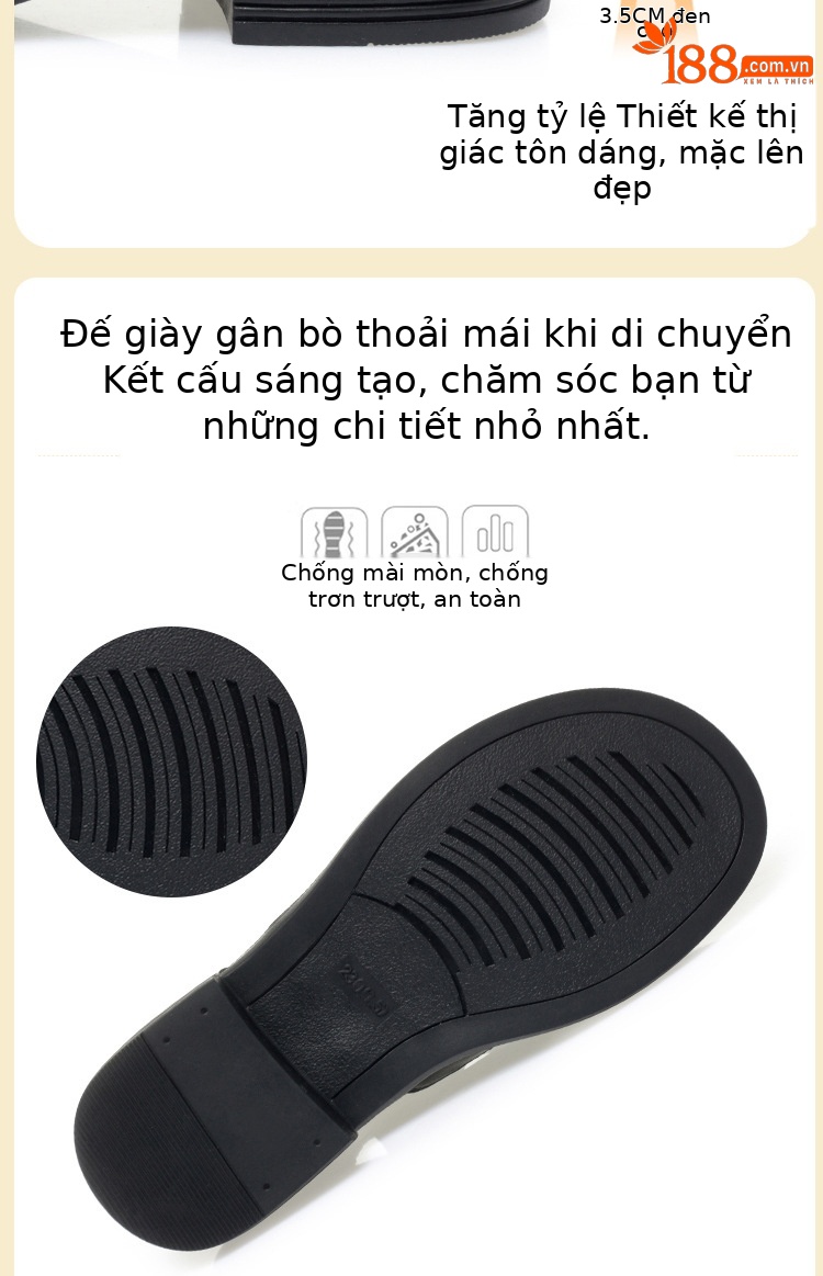 Giày lười nữ da thật đế mềm, phong cách công sở thường ngày — Màu be chi tiết 8