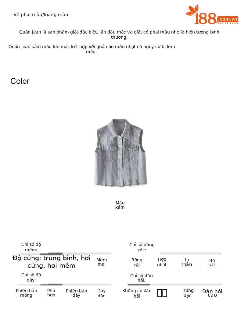 Áo vest denim không tay nữ phong cách Hồng Kông cổ điển — AC65335 chi tiết 3