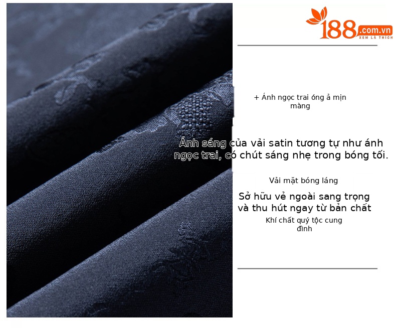 Áo sơ mi nam ngắn tay lụa dâu tằm mỏng nhẹ, form rộng rãi mát mẻ — Màu xanh hải quân 2163 chi tiết 5