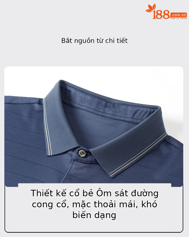 Áo polo nam tay ngắn cổ bẻ chất lụa tơ tằm cao cấp mặc thường ngày và công sở — Xanh bùn xanh Y036 chi tiết 2