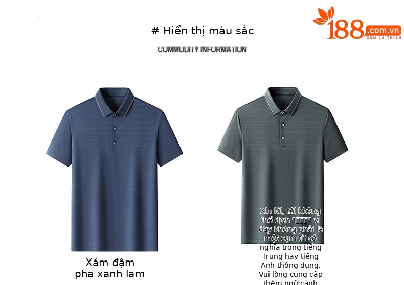 Áo polo nam tay ngắn cổ bẻ chất lụa tơ tằm cao cấp mặc thường ngày và công sở — Xanh bùn xanh Y036 chi tiết 7