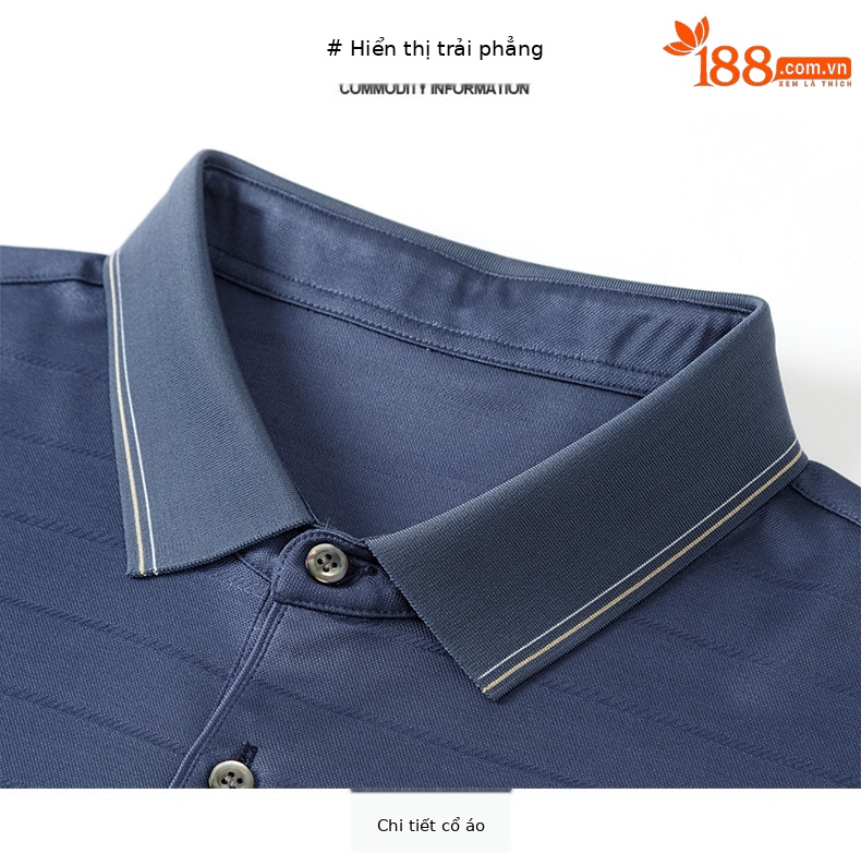 Áo polo nam tay ngắn cổ bẻ chất lụa tơ tằm cao cấp mặc thường ngày và công sở — Xanh bùn xanh Y036 chi tiết 12