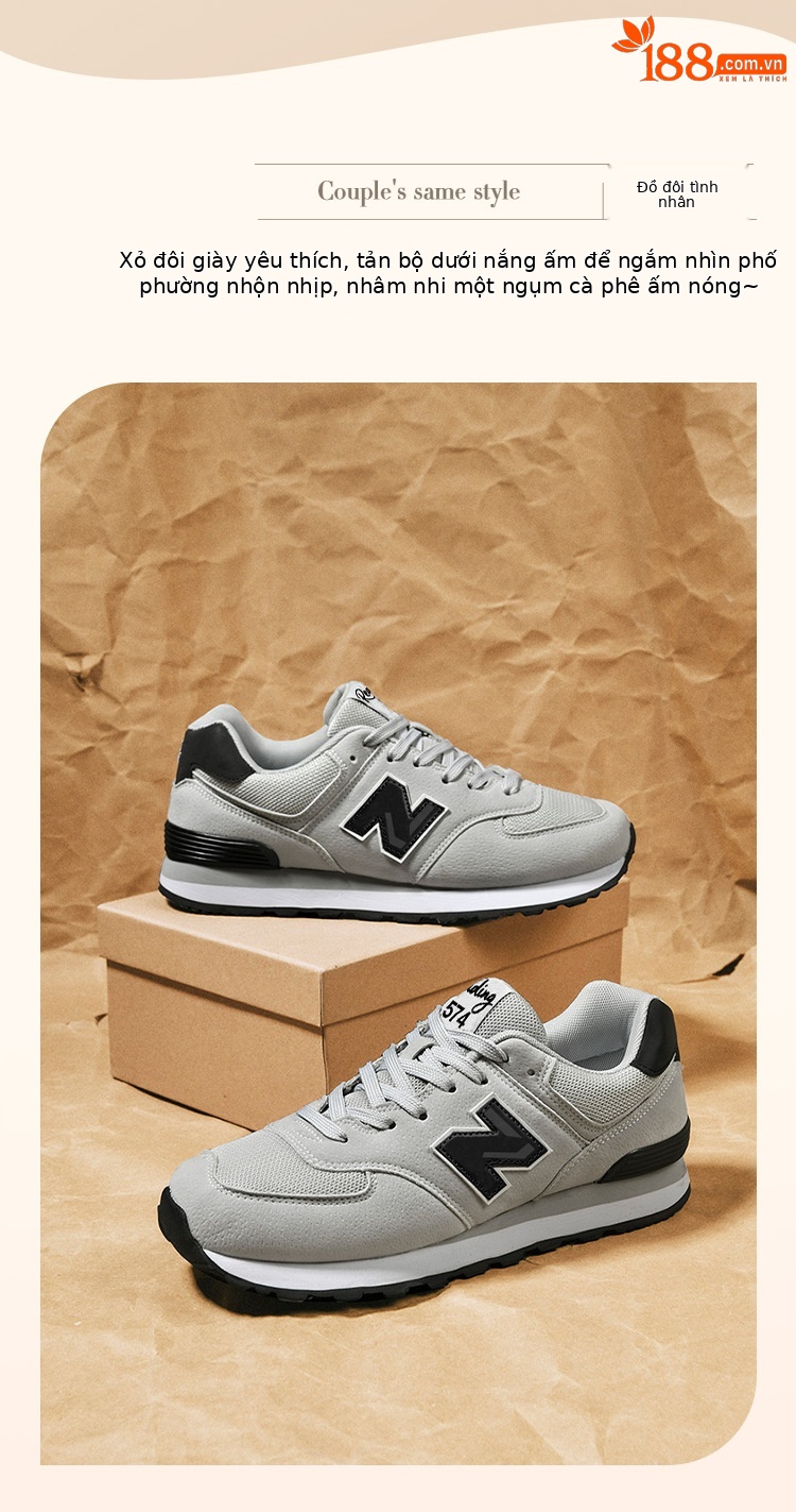 Giày thể thao chạy bộ nữ Balance Cool Run phối màu đơn giản dễ phối đồ — 574-2 trắng xám đỏ chi tiết 6