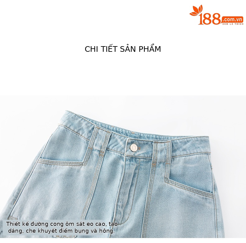 Quần jean ống rộng nữ cạp cao chất Tencel cotton mỏng mùa hè — Xanh lam nhạt cổ điển chi tiết 15