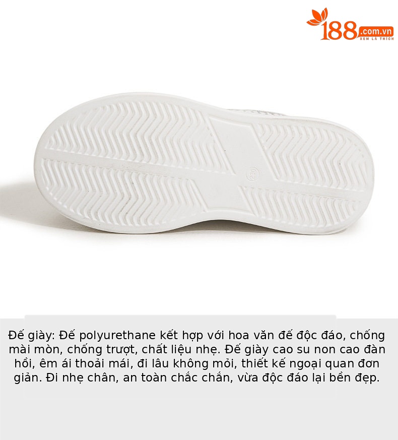 Giày sneaker nữ đế dày rhinestone trắng – phong cách chunky đế cao 8 cm — Trắng, Đen chi tiết 9