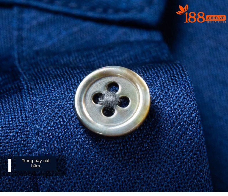 Áo polo nam tay ngắn cổ bẻ chất liệu dâu tằm mềm mịn — Màu xanh đậm 25081 chi tiết 13