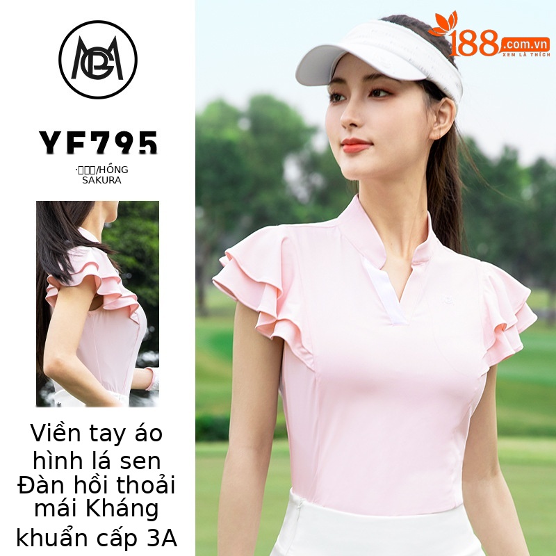 Áo polo nam ngắn tay golf thể thao hút ẩm kháng khuẩn — YF795 Sakura Phấn hoa Top [3A kháng khuẩn/viền tay lá sen/hút ẩm thoát mồ hôi], YF795 Black Top [3A kháng khuẩn/viền tay lá sen/hút ẩm thoát mồ hôi], YF795 áo trắng [3A kháng khuẩn/viền tay lá sen/hút ẩm thoát mồ hôi]
