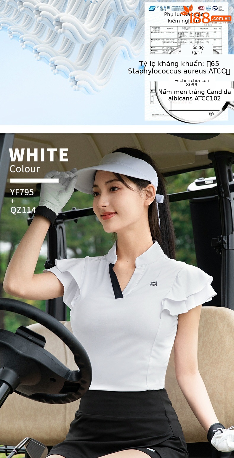 Áo polo nam ngắn tay golf thể thao hút ẩm kháng khuẩn — YF795 Sakura Phấn hoa Top [3A kháng khuẩn/viền tay lá sen/hút ẩm thoát mồ hôi], YF795 Black Top [3A kháng khuẩn/viền tay lá sen/hút ẩm thoát mồ hôi], YF795 áo trắng [3A kháng khuẩn/viền tay lá sen/hút ẩm thoát mồ hôi] chi tiết 3