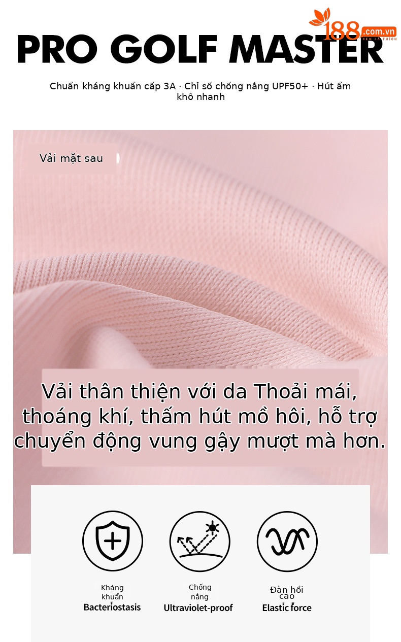 Áo polo tay ngắn nữ chơi golf PGM025 – chất liệu co giãn cao, kháng khuẩn chống UV — YF780 áo đen [kháng khuẩn và chống tia UV/vai thoáng khí/đàn hồi cao và mềm mại], YF780 Sakura Phấn hoa Top [Kháng khuẩn Chống UV/Vai thoáng khí/Độ đàn hồi cao và mềm mại] chi tiết 3
