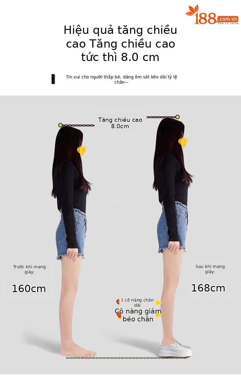 Giày slip-on nữ đế dày tăng chiều cao, mũi tròn bít, dáng lười xỏ ngón, màu trắng dễ phối — Màu trắng chi tiết 3