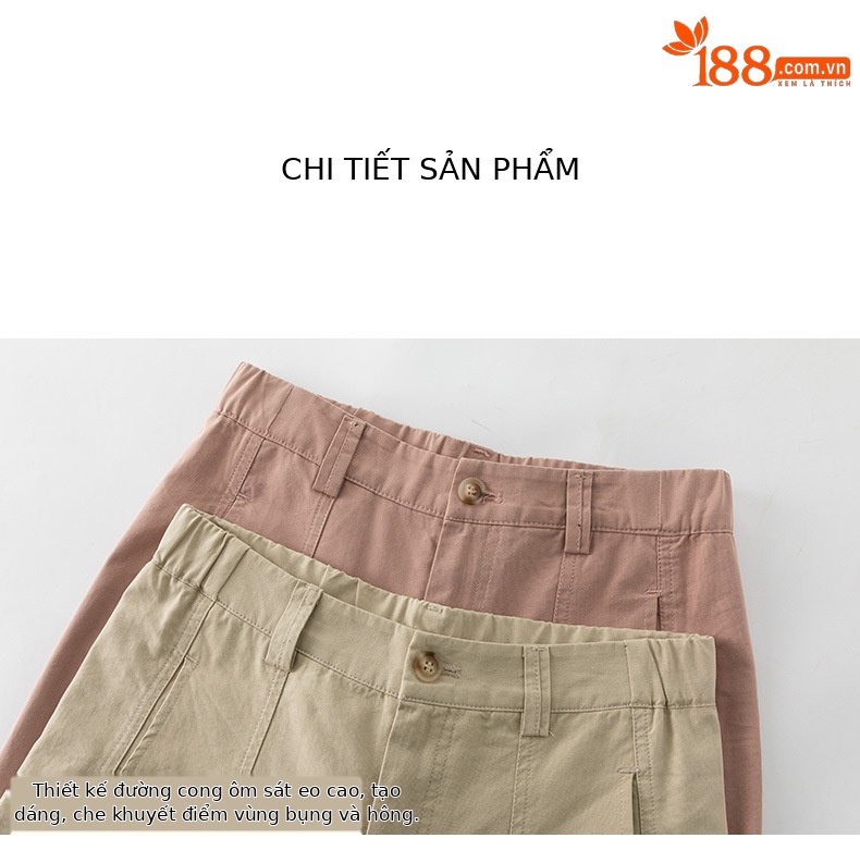 Quần harem nữ ống rộng cạp cao co giãn dáng 9 phân — Màu hồng củ sen chi tiết 17