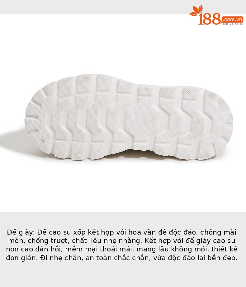 Giày sneaker nữ chunky đế dày rhinestone trắng 2025 — Bạc, Trắng chi tiết 7