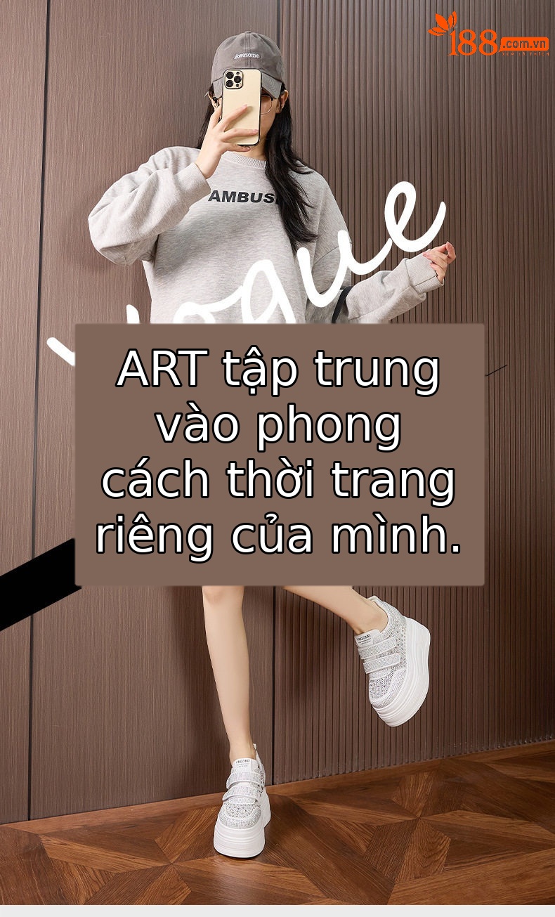 Giày sneaker nữ chunky đế dày trắng phong cách thể thao — Trắng, Đen chi tiết 1