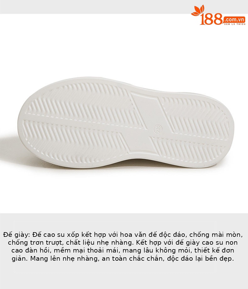 Giày sneaker nữ chunky đế dày trắng phong cách thể thao — Trắng, Đen chi tiết 7
