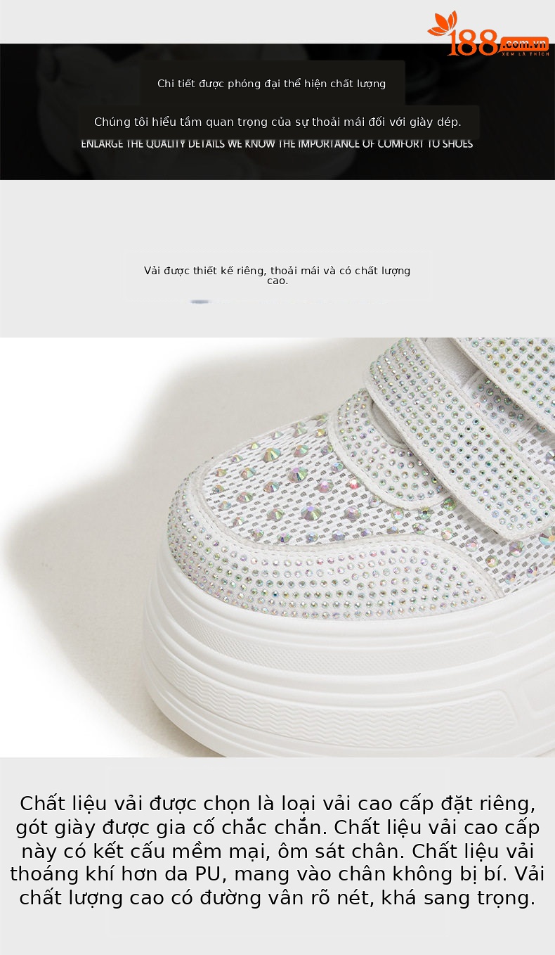Giày sneaker nữ chunky đế dày trắng phong cách thể thao — Trắng, Đen chi tiết 6