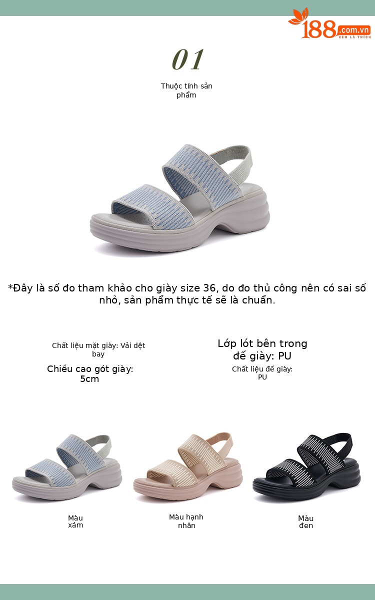 Dép sandal nữ đế dày quai chữ V mùa hè chống trượt — Màu đen, Màu xám, Màu mơ chi tiết 2