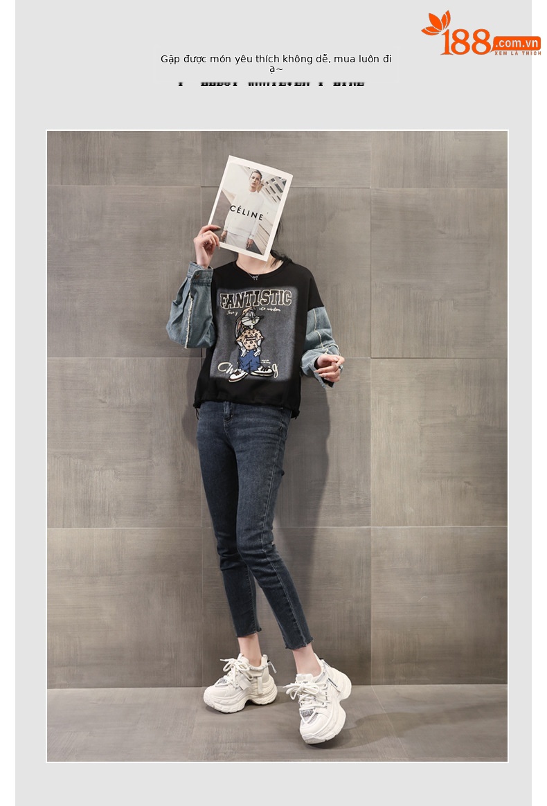 Giày sneaker nữ đế dày chunky mặt lưới thoáng khí, tăng chiều cao bên trong, đính đá rhinestone thời trang — Màu be chi tiết 6