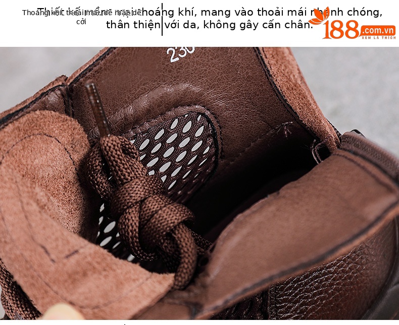 Boot Martin da bò cổ ngắn phong cách Anh cổ điển cho nữ — Màu nâu chi tiết 6