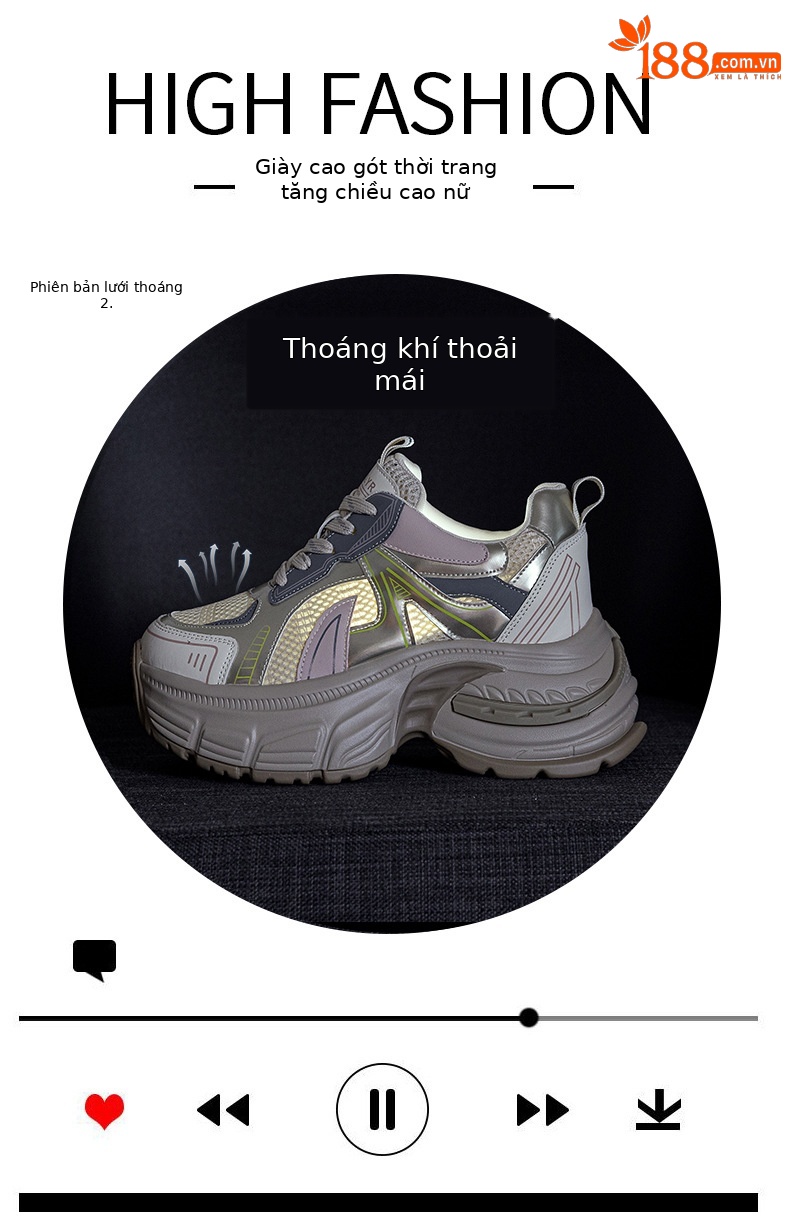 Giày sneaker nữ đế dày tăng chiều cao lưới thoáng khí phong cách dad shoes mùa hè 2026 — Mạng kép màu tím M2821, Mạng đôi màu vàng M2821, M2821-1 màu tím xuyên lưới, M2821-1 màu vàng xuyên qua lưới chi tiết 6