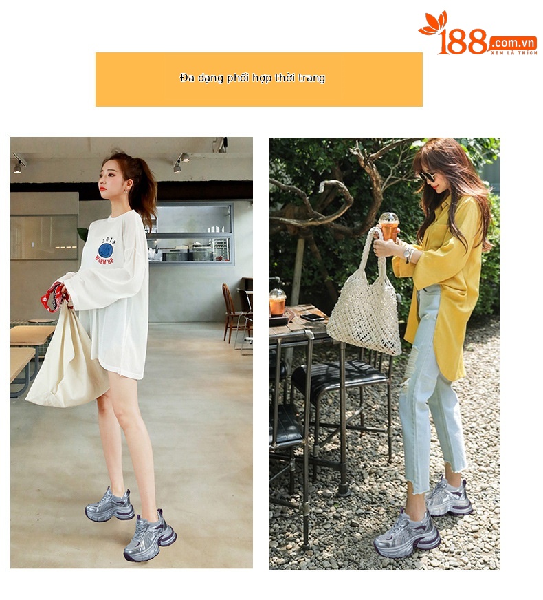 Giày sneaker nữ đế dày tăng chiều cao lưới thoáng khí phong cách dad shoes mùa hè 2026 — Mạng kép màu tím M2821, Mạng đôi màu vàng M2821, M2821-1 màu tím xuyên lưới, M2821-1 màu vàng xuyên qua lưới chi tiết 7