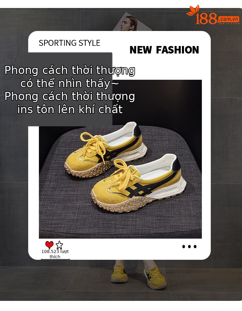 Giày sneaker nữ đế dày phong cách Đức miệng nông thời trang đa năng hè 2026 — M2822 màu vàng, M2822 Màu tím, M2822 màu be chi tiết 3