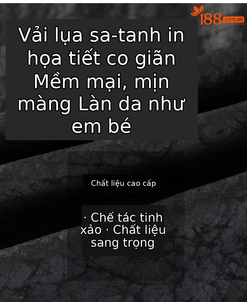 Áo sơ mi ngắn tay nam cổ đứng tay bảy phần tư phong cách nhà Đường cổ điển chất lụa dâu tằm — Đen 25138 chi tiết 4