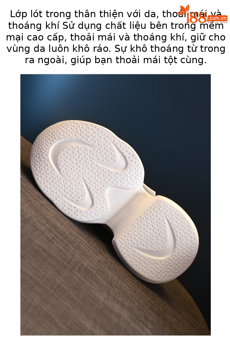 Giày sneaker nữ đế dày lưới thoáng khí đính đá rhinestone — Màu be chi tiết 9